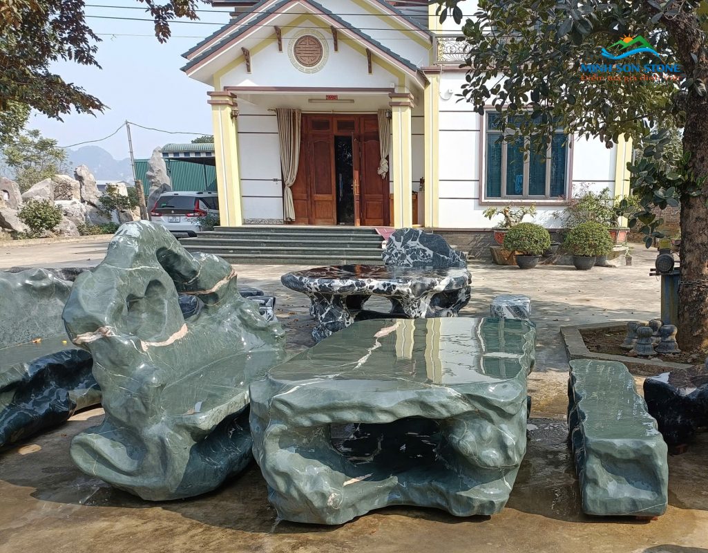 bàn ghế đá xanh Thanh Hóa