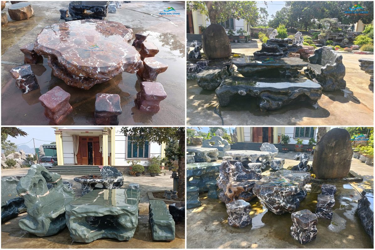 bàn ghế đá tự nhiên