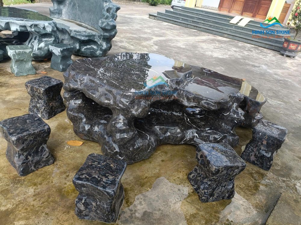 Bảng giá bàn ghế đá tự nhiên 2025 – Minh Sơn Stone